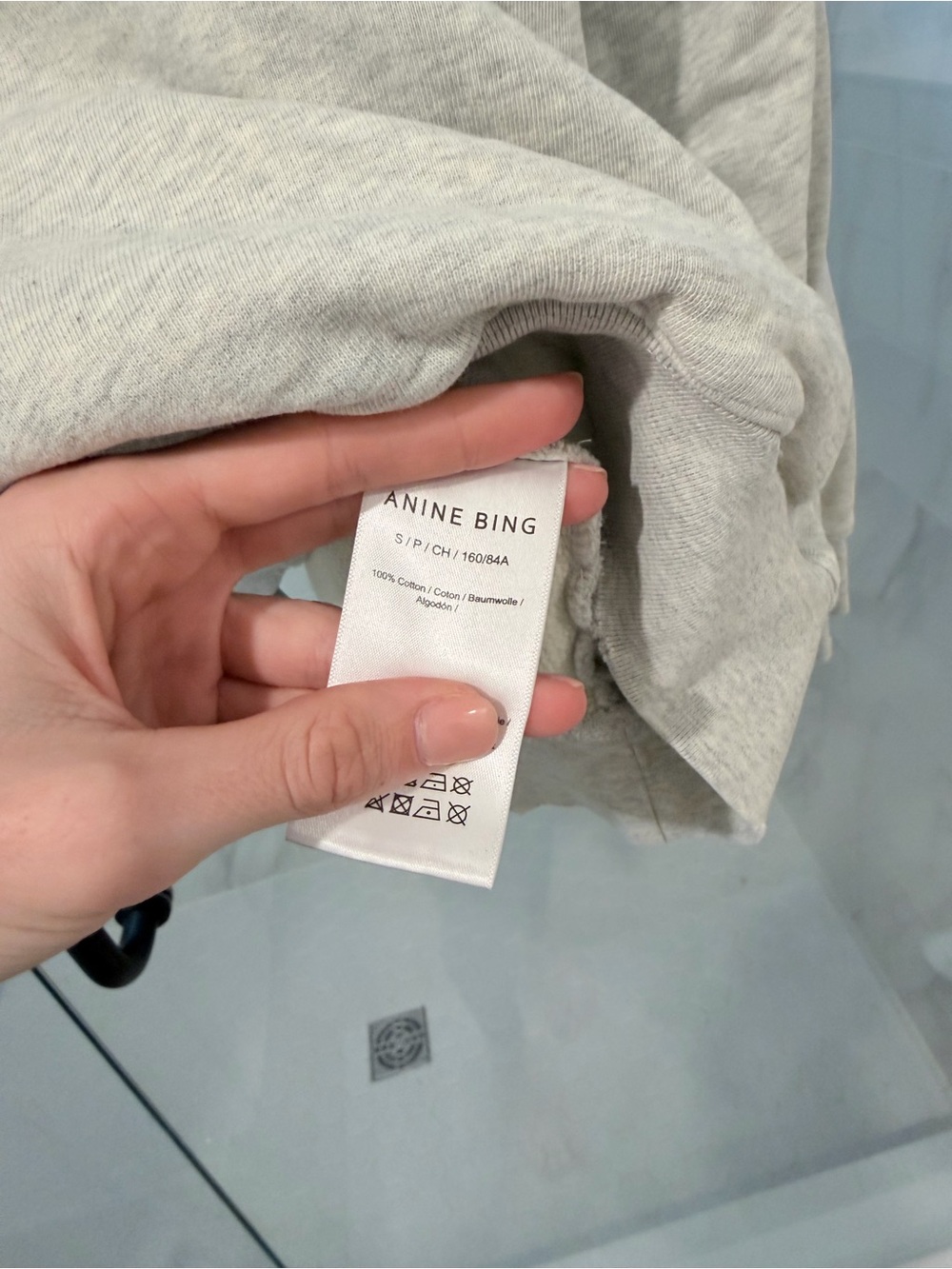 Anine Bing Light Gray Logo Hoodie - Picture 3 of 4